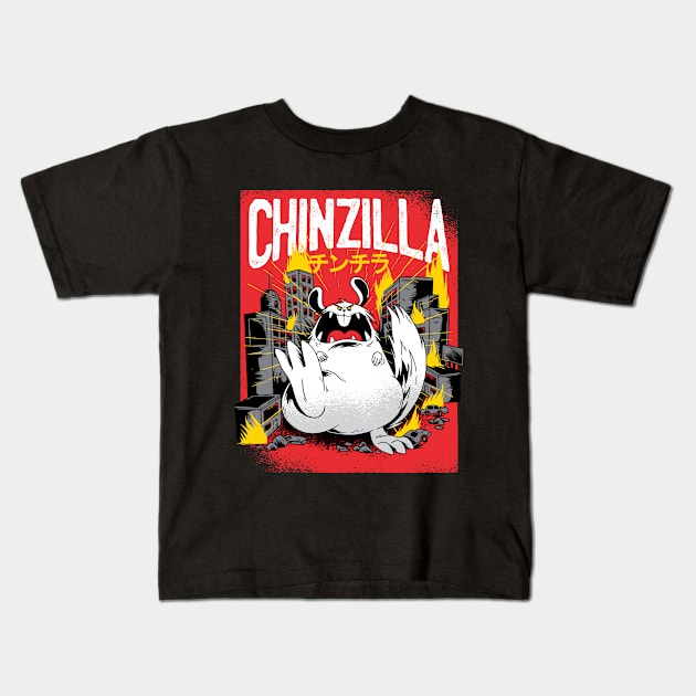 Chinzilla attacks Kids T-Shirt by Hmus